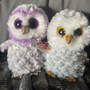 Ty Beanie Boos Owlette and Moonlight Set of Two Owls